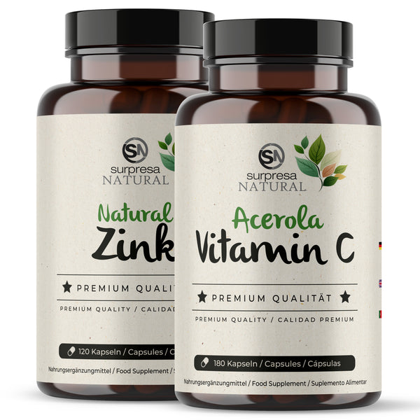 Zinco Natural e Vitamina C Natural - Pacote de poupança