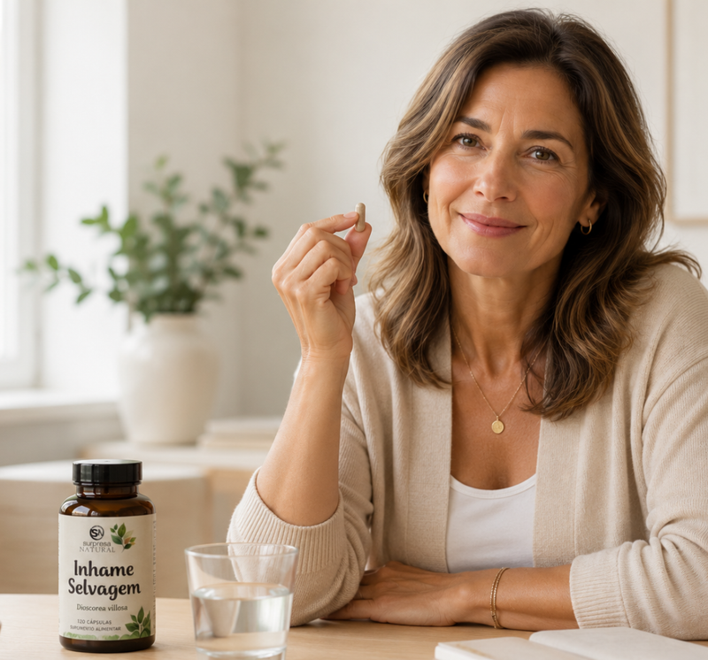 Como aliviar os sintomas da menopausa naturalmente? Guia completo sobre afrontamentos, calores e Inhame Selvagem