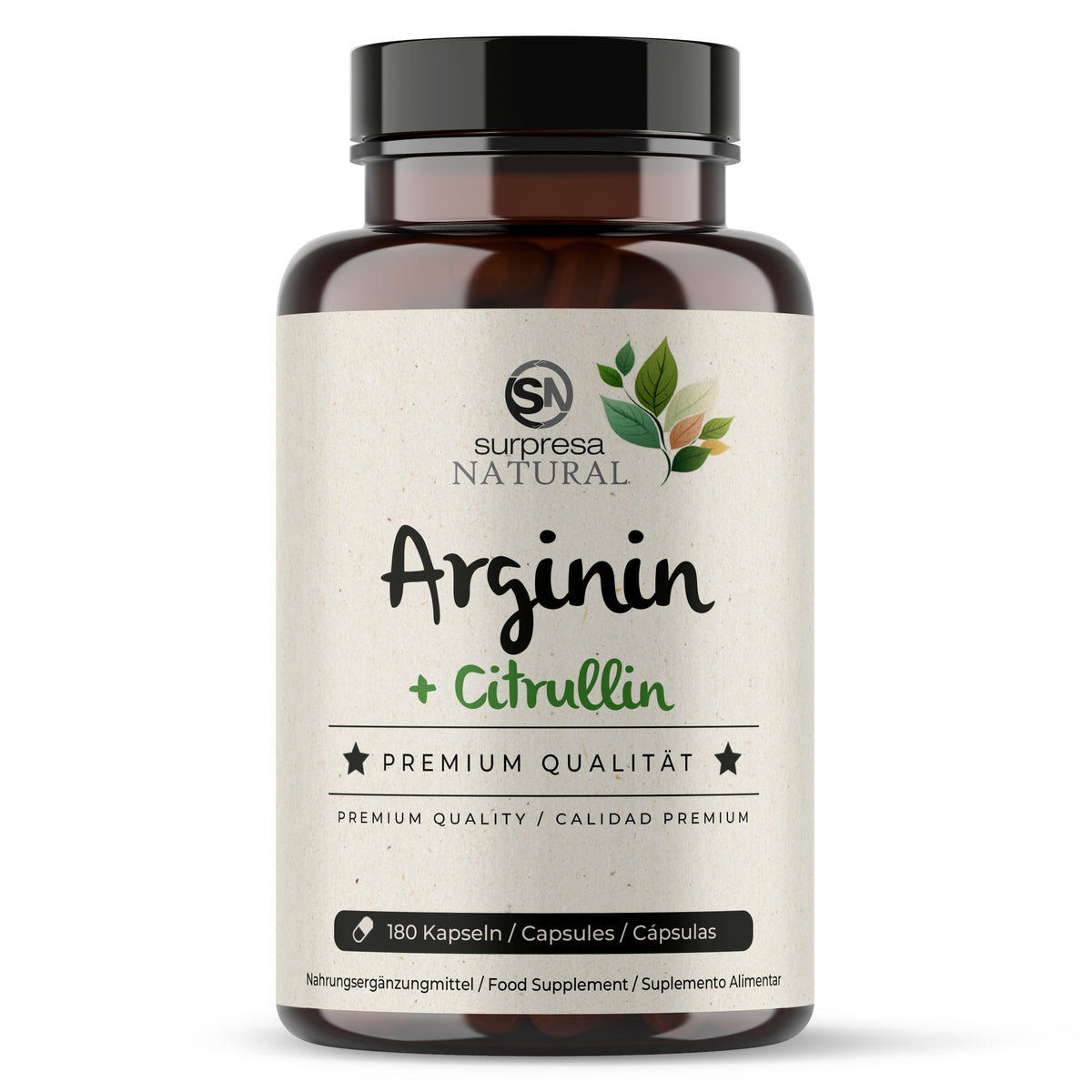 Arginina & Citrulina suplemento Surpresa Natural em cápsulas vegetais