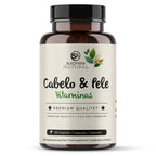 Frasco do suplemento Cabelo e Pele da Surpresa Natural com biotina, zinco, cobre e L-cisteína