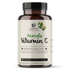 Frasco de suplemento natural de Vitamina C Acerola da Surpresa Natural para reforço imunitário e ação antioxidante.