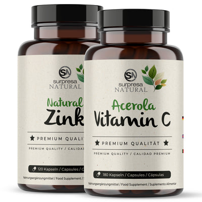 Zinco Natural e Vitamina C Natural - pacote de poupança