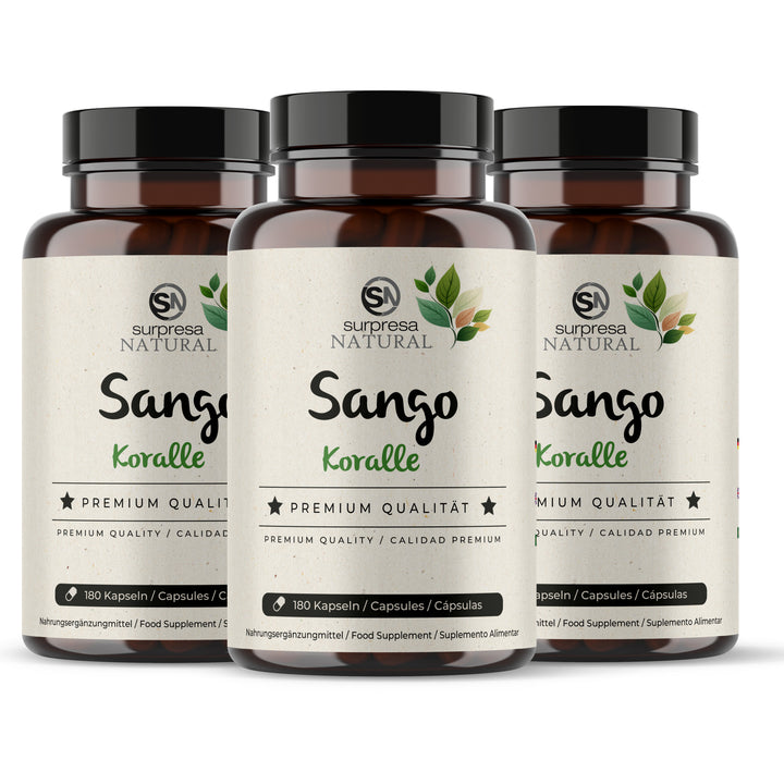Coral Sango suplemento natural em pack de 3 frascos